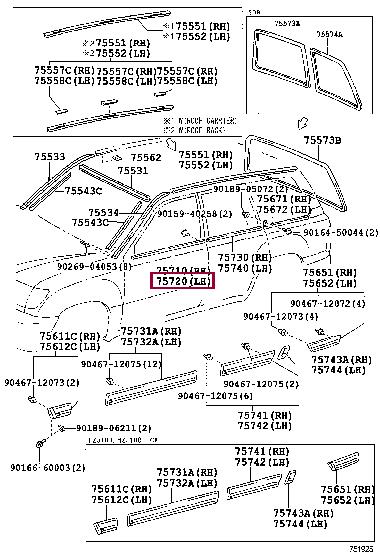 7572060051 Toyota Molding