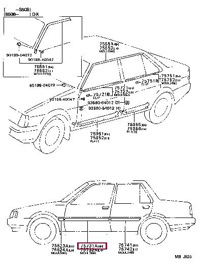 7573112430 Toyota Molding