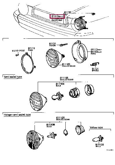 8111019445 Toyota Headlamp