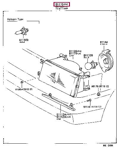 811101A352 Toyota Headlamp