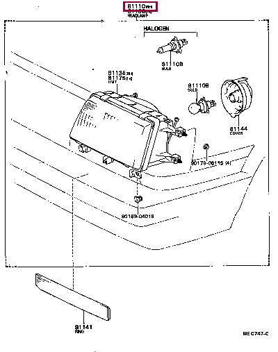 8111020761 Toyota Headlamp