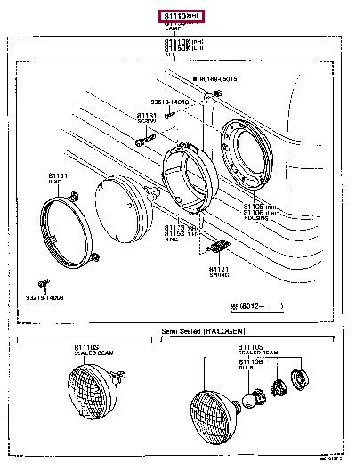8111029505 Toyota Headlamp