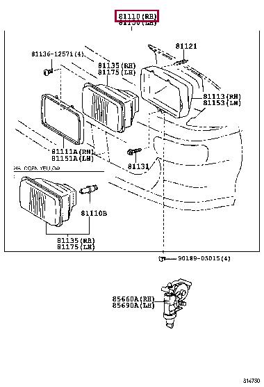 811102B410 Toyota Headlamp