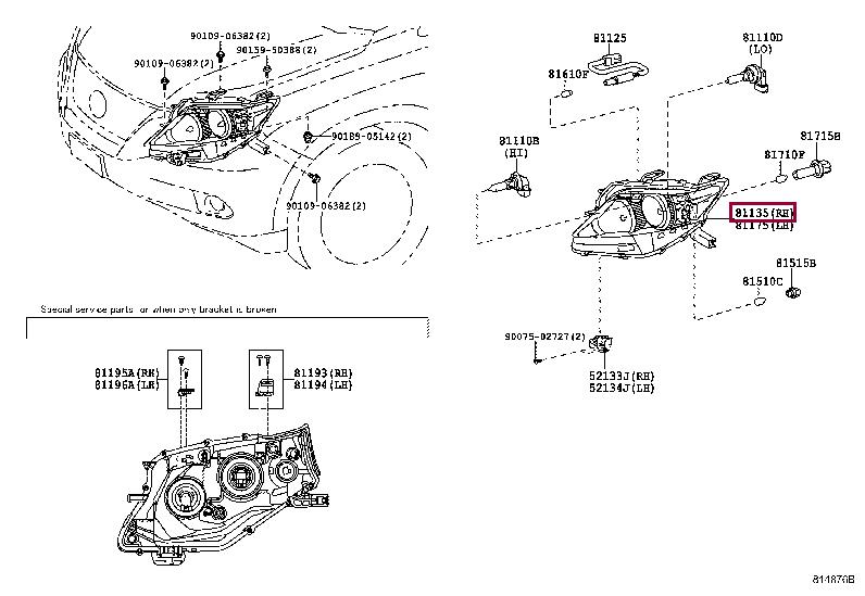 8114548761 Toyota Headlamp