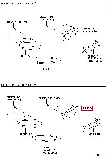 815800D060 Toyota Combination Rearlight