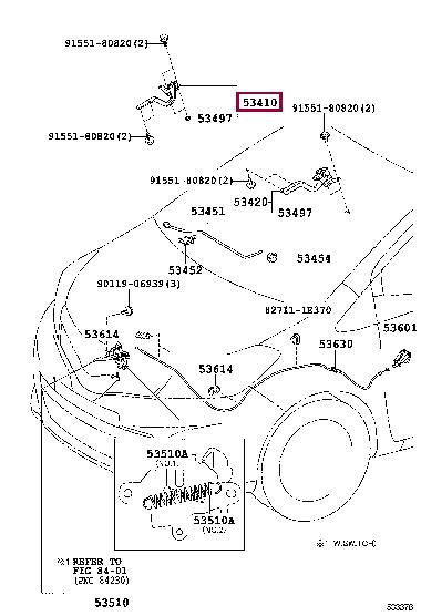 5341052320 Toyota Hood hinge right