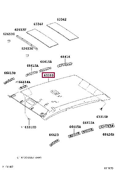 633100K191B1 Toyota Roof lining