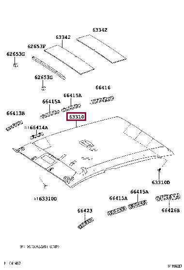 633100K211B0 Toyota Roof lining