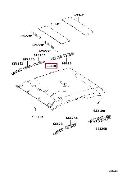 633100K700B0 Toyota Roof lining