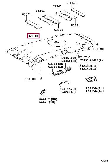 633100R010B0 Toyota Roof lining