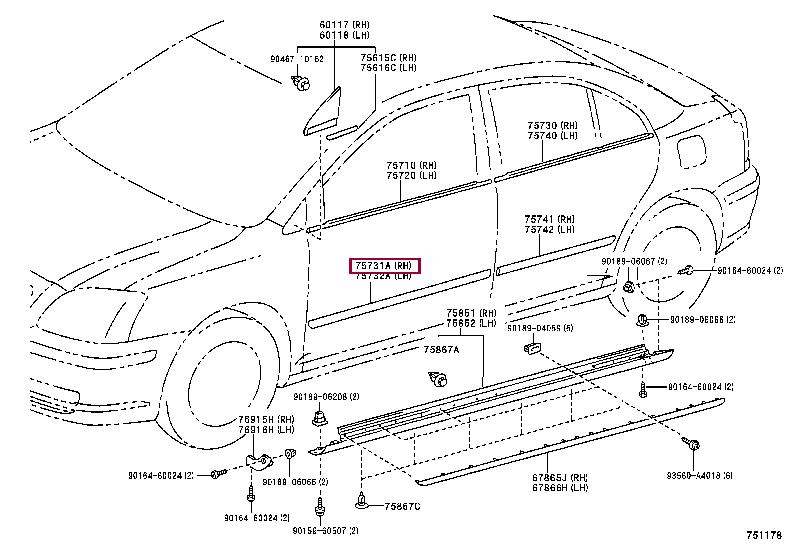 7573105901 Toyota Molding