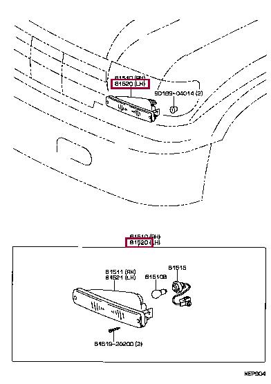 Side indicator Toyota Land Cruiser: 8152060243 Toyota Indicator light