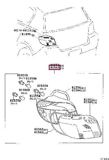 815600D010 Toyota Combination Rearlight