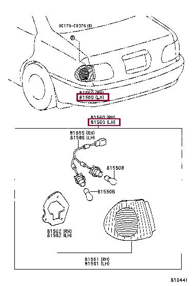 Toyota 81560-1E080 Combination Rearlight 815601E080 815601E080 Toyota Combination Rearlight