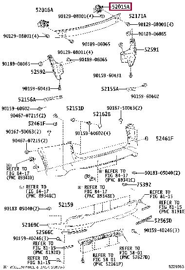 5201578010 Toyota Rear bumper bracket, right