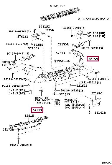 521596A950 Toyota Bumper rear
