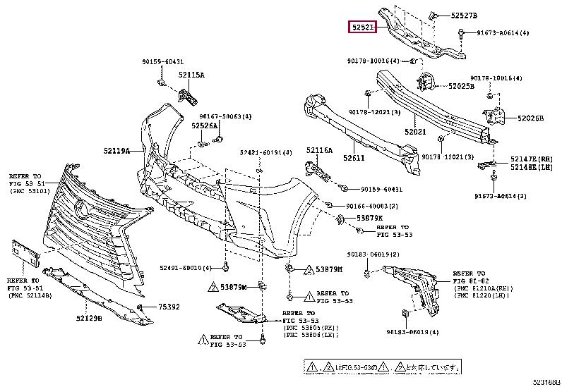 5252160180 Toyota Bracket bumper