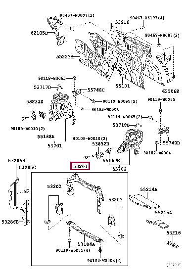 Toyota 53201-0H902 Front panel 532010H902 532010H902 Toyota Front panel