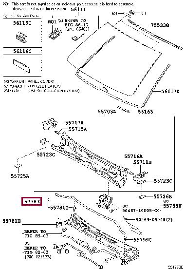 5338360070 Toyota Window glass seal
