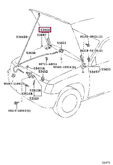 5341035030 Toyota Hood hinge