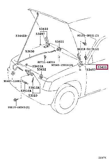 5342035030 Toyota Hood hinge