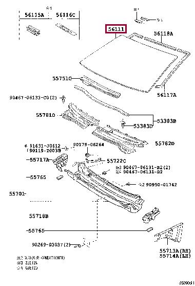 5611112A00 Toyota Windshield