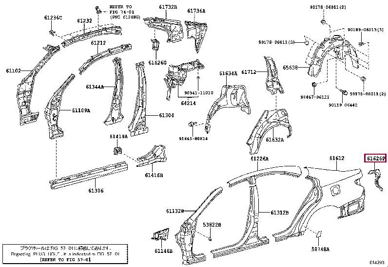 6160233210 Toyota Rear panel