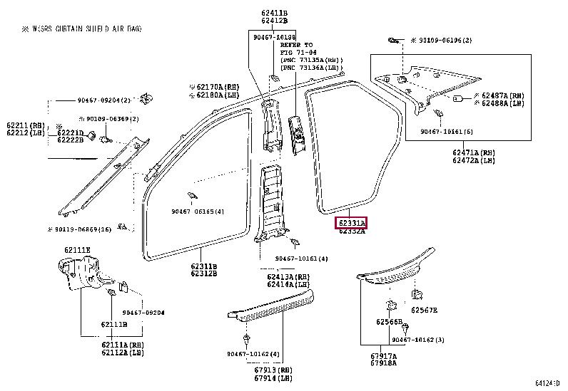 6233133070B1 Toyota Door seal