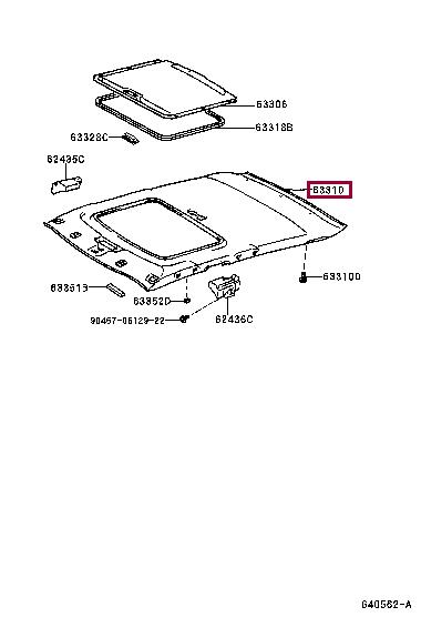6331002120A0 Toyota Roof lining