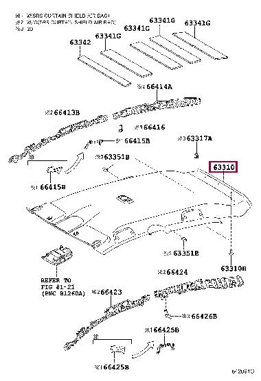 6331002460B1 Toyota Roof lining