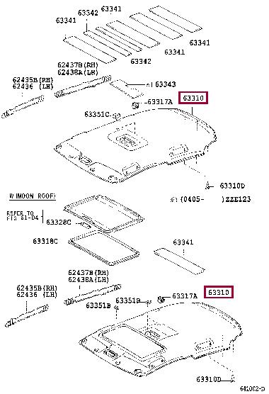 6331002730A0 Toyota Roof lining