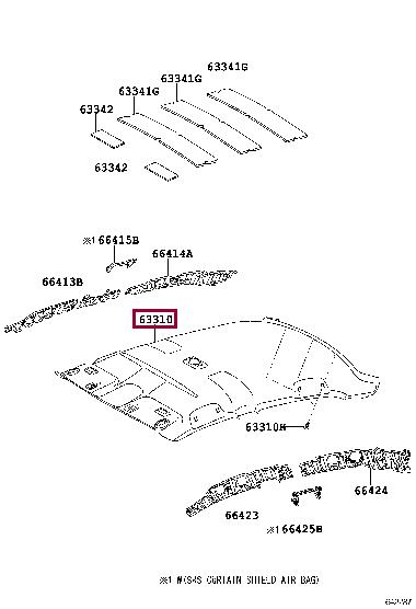 6331002781B1 Toyota Roof lining