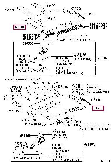 6331004200B0 Toyota Roof lining