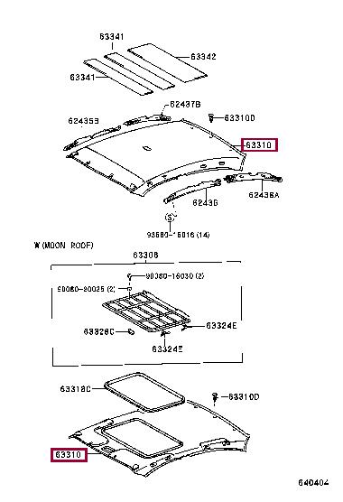 6331005280B0 Toyota Roof lining