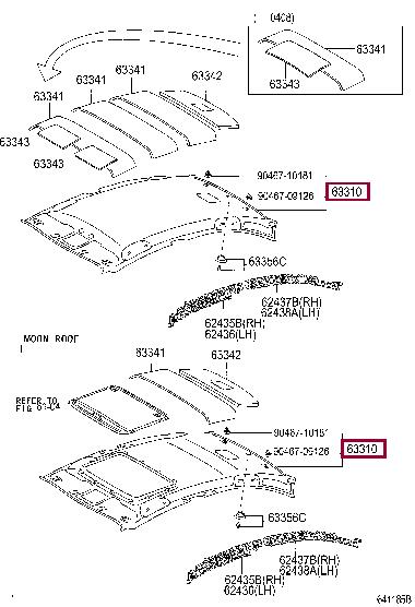 6331005450A0 Toyota Roof lining