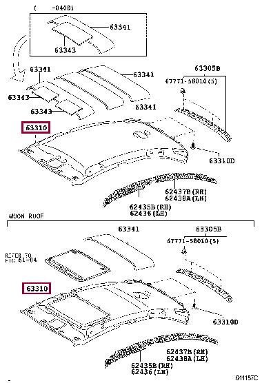 6331005480A0 Toyota Roof lining