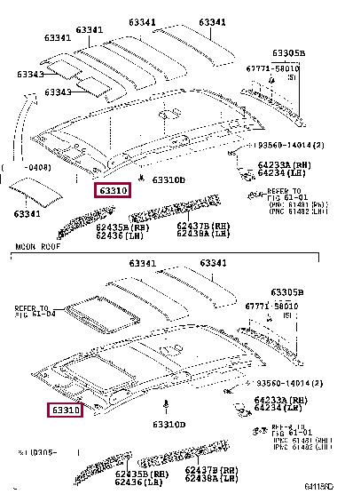 Toyota 6331005520A0 Roof lining 6331005520A0