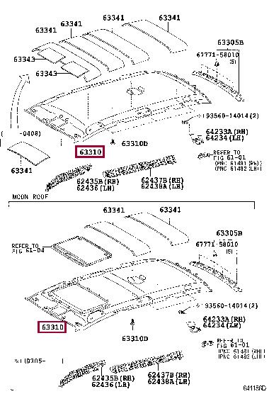 6331005530A0 Toyota Roof lining