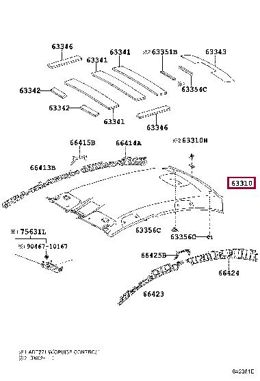 6331005560E1 Toyota Roof lining