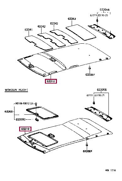 6331006120B0 Toyota Roof lining