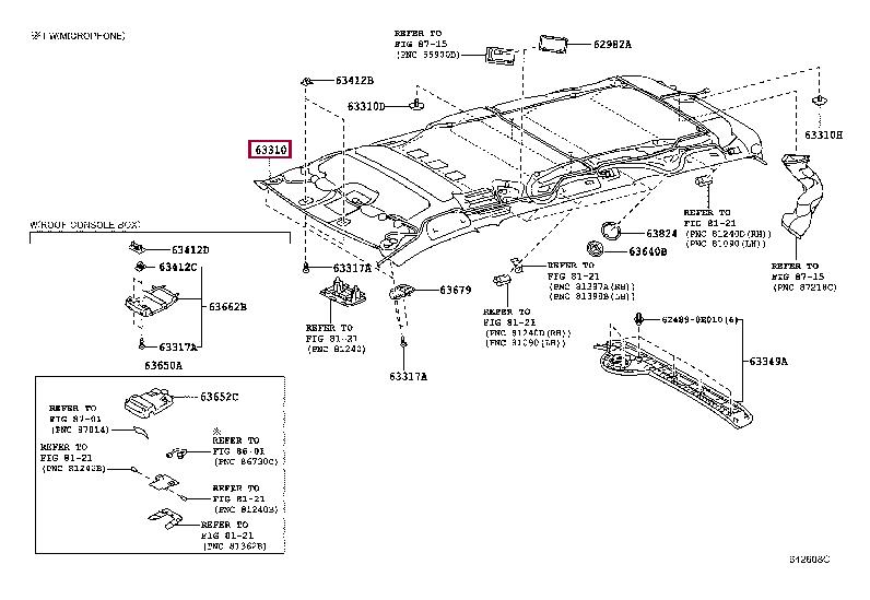 6331008957B0 Toyota Roof lining