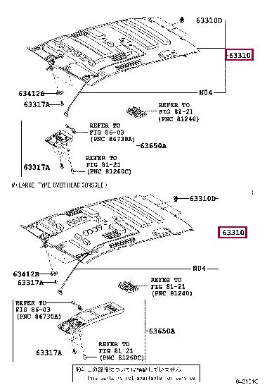 633100C955B1 Toyota Roof lining
