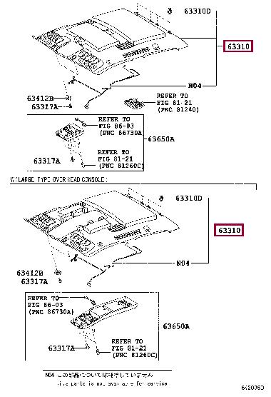 633100CS80B1 Toyota Roof lining