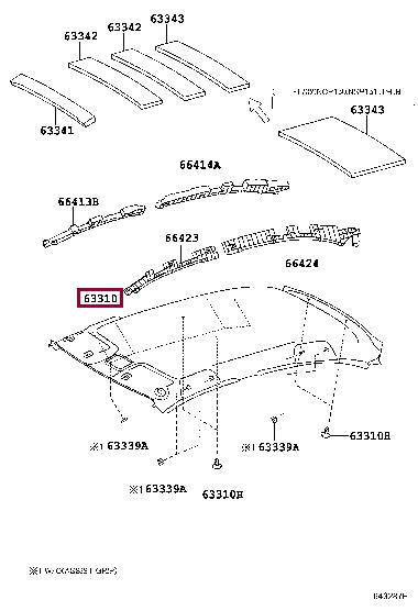 633100D580B0 Toyota Roof lining