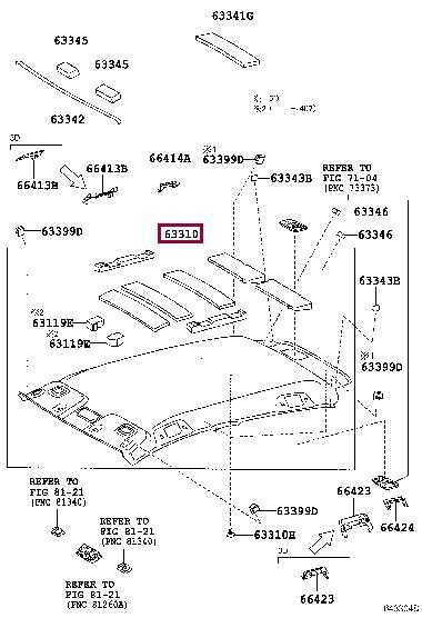 633100D720B0 Toyota Roof lining