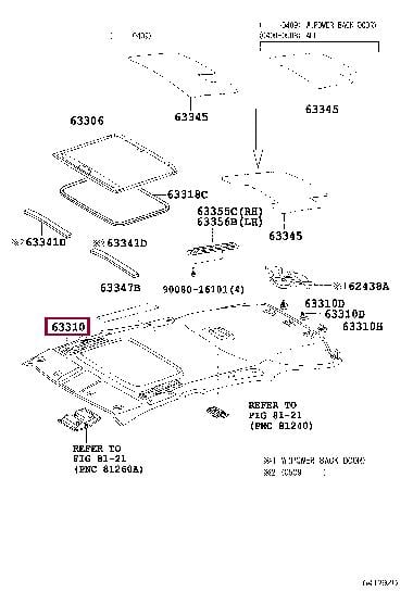 633100E011B0 Toyota Roof lining