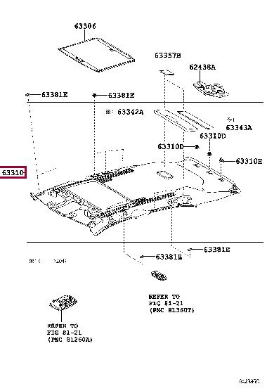 633100E400C0 Toyota Roof lining