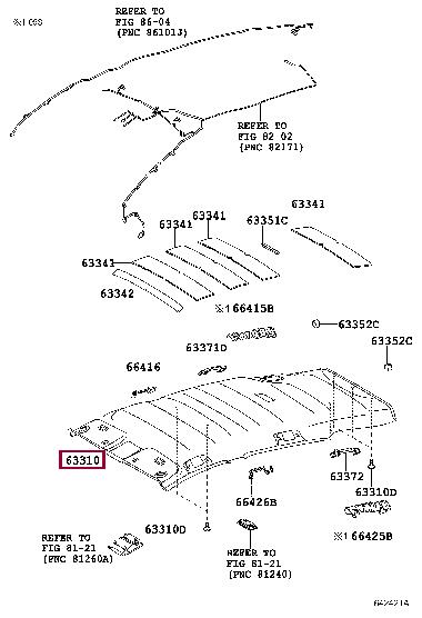 633100F070B0 Toyota Roof lining