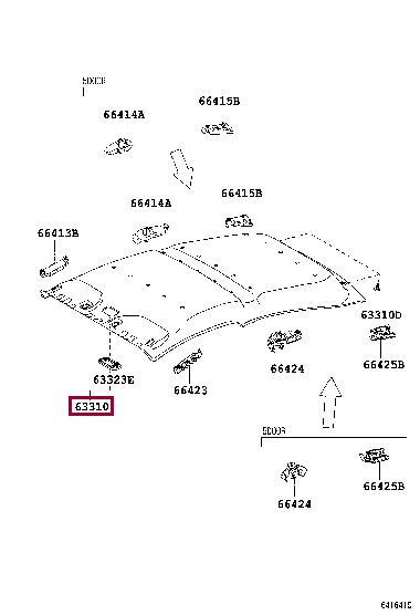 633100H070B0 Toyota Roof lining