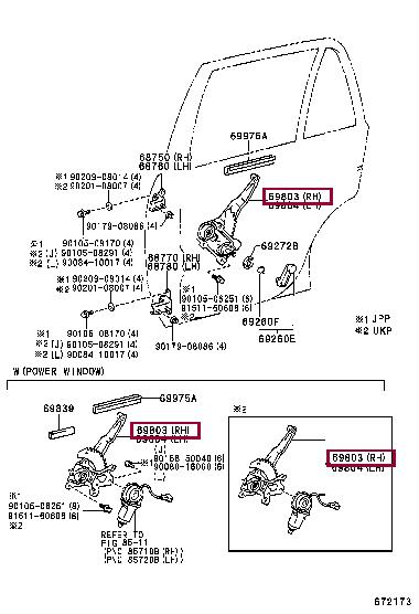 6980312120 Toyota Window Regulator
